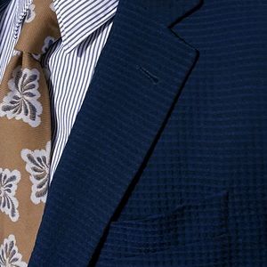 Emporio Armani NWOT Navy Blue Black Gingham G Line Sports Jacket Coat 54/44R